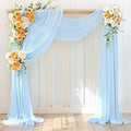 Wedding Arch Draping Fabric 30'' x 18FT Sheer Chiffon Arch Drape Backdrop 1 Panel Baby Blue Drape for Easter Bridal Shower Baby Shower Photo Booth Church Decor Birthday Party Outdoor Decor
