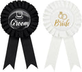 Bride and Groom Pin set - Wedding Party Supplies Engagement Party Favors | Bridal Shower Buttons Bachelorette Decorations Just Married Gift Engaged Pins Decor Accessories Couples Gifts Badge Button