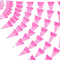 32.8FT Pink Glitter Triangle Pennant Banner Flag Metallic Bunting Outdoor Garland for Christmas Graduation Wedding Engagement Anniversary Bachelorette Birthday Bridal Shower Valentine's Party Decor