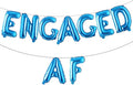 16 inch multicolored Engaged AF Balloon Letters Banner Engagement Party Decorations Supplies (Blue)