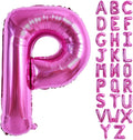 TONIFUL 40 Inch Large Rose Red Letter P Balloons Giant Hot Pink Alphabet Letter Balloons,Foil Mylar Big Balloons for Birthday Party Anniversary Supplies Decorations
