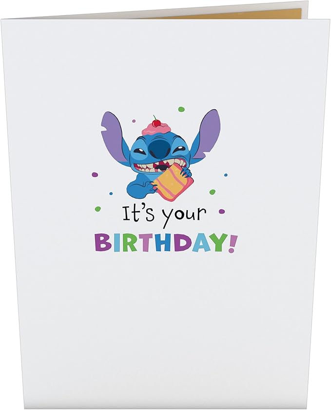 Lovepop Magical Disney Stitch 3D Pop-Up Birthday Card - for Him, Her, Kids, Boys, Girls, Men, Women - 5" x 7" - Envelope Included