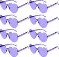 PLULON Heart Sunglasses for Women 5/12/25 Pcs, Heart Glasses Valentine Day Rimless Shaped Candy Color Fun Glasses Party Favor