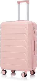 28 Inch ABS Hard Shell Large Luggage With Combination Lock and Side Hooks, Pink