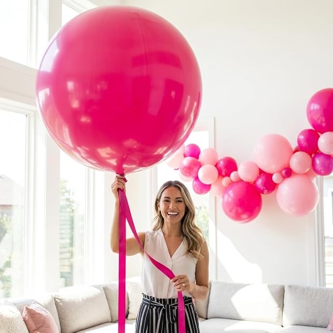 KALOR Dusty Pink Giant Balloons 36 Inch Large Latex Balloons, 4 Pack Jumbo Round Helium Balloon for Birthday Bridal Shower Wedding Baby Shower Party Decorations