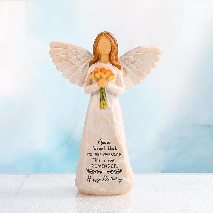 Birthday Gifts for Women,5.5'' Angel Figurine for Birthday Party Decorations,Unique Happy Birthday Gift for Mom,Sister and Best Friend