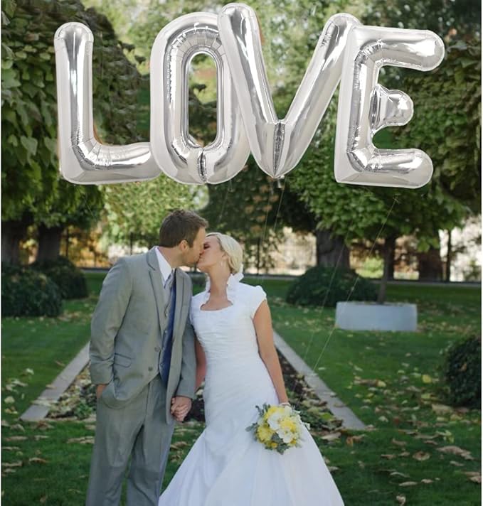 TONIFUL 40 Inch Large Silver Letter V Balloons, Foil Mylar Big Letter Balloons for 2026 New Year Eve Graduation Wedding Baby Shower Birthday Party Anniversary Supplies Decorations