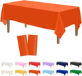 Kopokita 2PCS Orange Plastic Tablecloths 54 x 108 Inch, Disposable Table Cloths Rectangle Party Table Covers