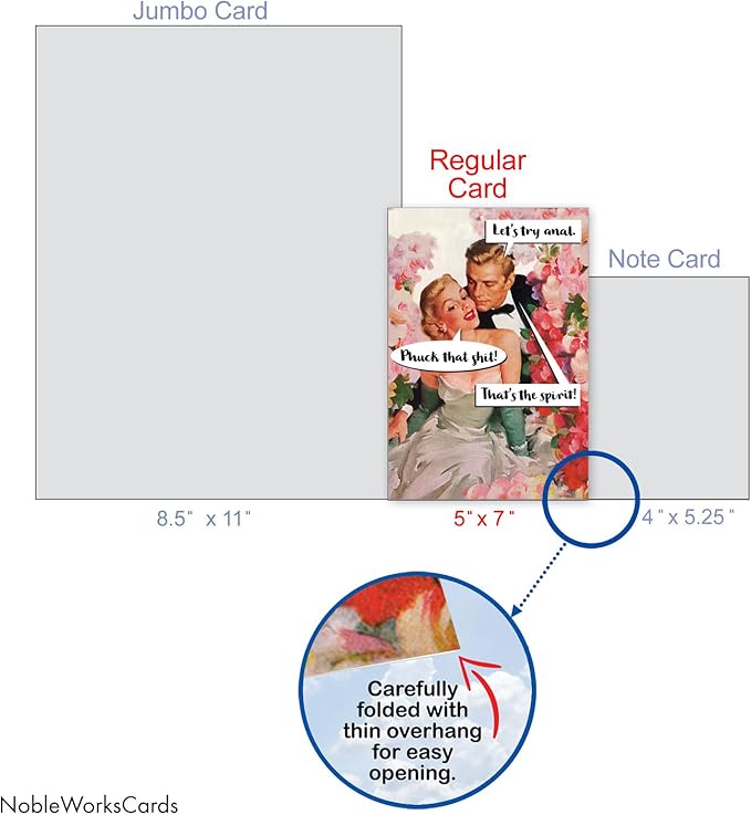 NobleWorks - Funny Birthday Greeting Card with 5 x 7 Inch Envelope (1 Card) Bday Try Anal C2327BDG