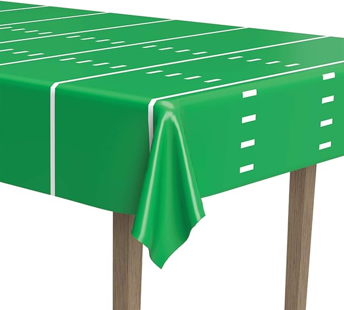 Game Day Football Tablecover Party Accessory (1 count) (1 Pkg) (108"X54")