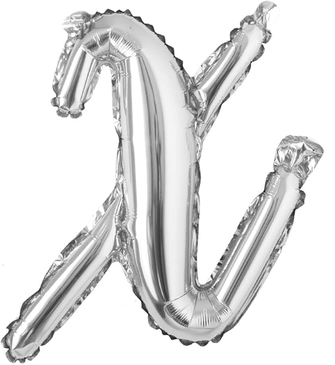 18 inch silver lowercase Happy Birthday Balloon Letter Ballon Wedding Balloon Birthday Party Decorations Kid Adult Name Baloon (18 inch Silver x)