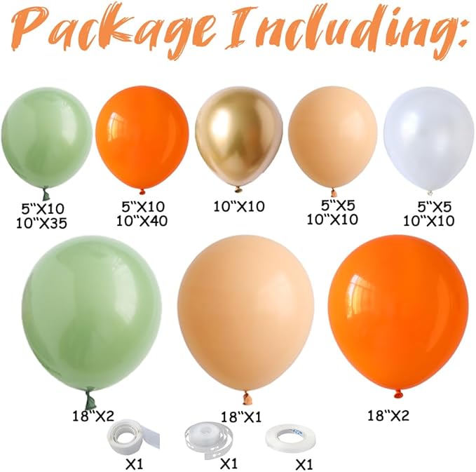 Little Cutie Baby Shower Decorations 137pcs Orange Little Cutie Balloon Arch Garland Kit for Baby Shower Theme Cutie 1st Birthday Party Decoration