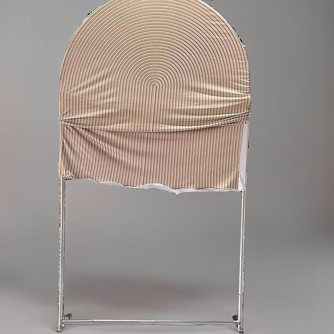 HUAYI Light Tan Ripples Pattern Arch Backdrop Cover for Birthday Party Wedding Baby Shower Decorations Chiara Backdrops Arched Wall Frame Stands Covers Props GP-454 3ft * 6.5ft