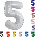 YPSelected 32 Inch Large Foil Helium Number Balloon Birthday Wedding Party 0-9 (Ivory, 5)