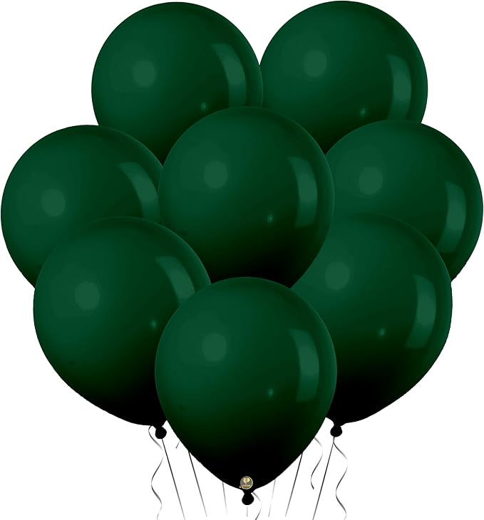 AFTERLOON® Biodegradable Mini Balloons 50 pcs Dark Green 5 Inch, Matte Color Thickened Extra Strong Latex Helium Float, Baby Shower Gender Reveal Garland Arch Wedding Birthday Party Decorations