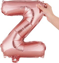 Restaurantware-Balloonify 16 Inch Letter Balloon, 1 Alphabet Party Balloon - Letter Z, Self-Sealing, Rose Gold Foil Mylar Finish, Hanging Loop, Decoration For Birthday, Wedding, Or Graduation