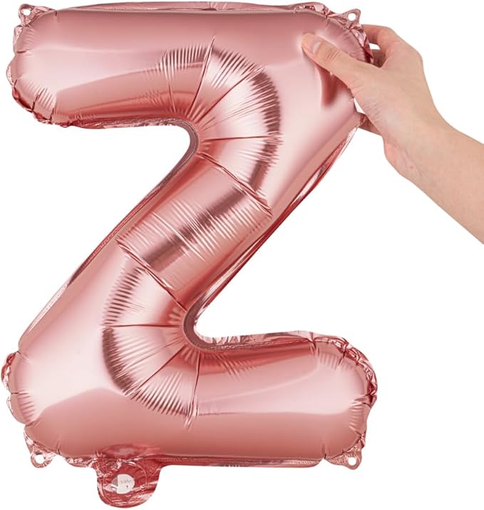 Restaurantware-Balloonify 16 Inch Letter Balloon, 1 Alphabet Party Balloon - Letter Z, Self-Sealing, Rose Gold Foil Mylar Finish, Hanging Loop, Decoration For Birthday, Wedding, Or Graduation