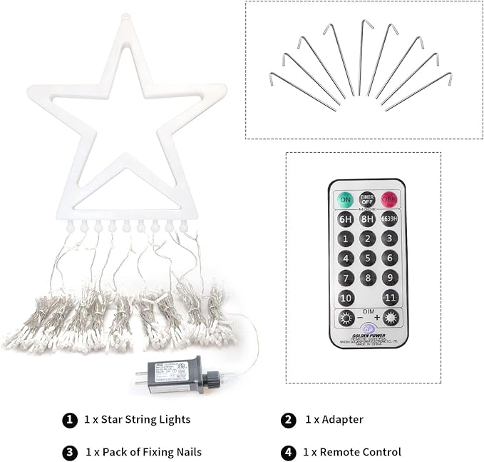 Christmas String Lights 317 LED Star Waterfall Twinkle Fairy Lights Color Changing for Christmas Decorations Party Wedding Indoor Outdoor Decorative Lights