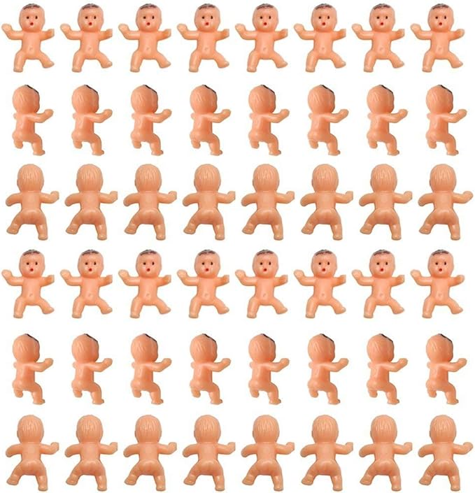 Mini Plastic Babies for Party Favor Decor Party Decorations Baby Shower Party Game Ice Cube Game (1" 120pcs, Latin)