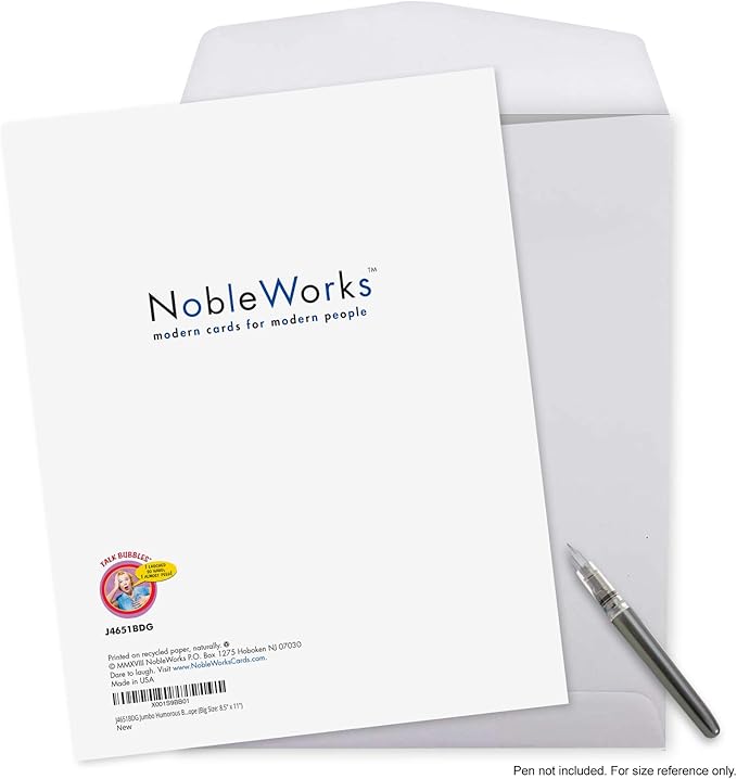 NobleWorks Big Hysterical Birthday Paper Card 8.5 x 11 Inch with Envelope (1 Pack) Large Jumbo Bday Eggs In Cake J4651BDG