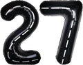 Race Car 40Inch Black 27 Balloon Number Large Helium Race Track 0-9 Giant Digital 27th Foil Mylar Big Party Number Balloons for Boy Birthday Car Theme Party Anniversary Graduation Decorations