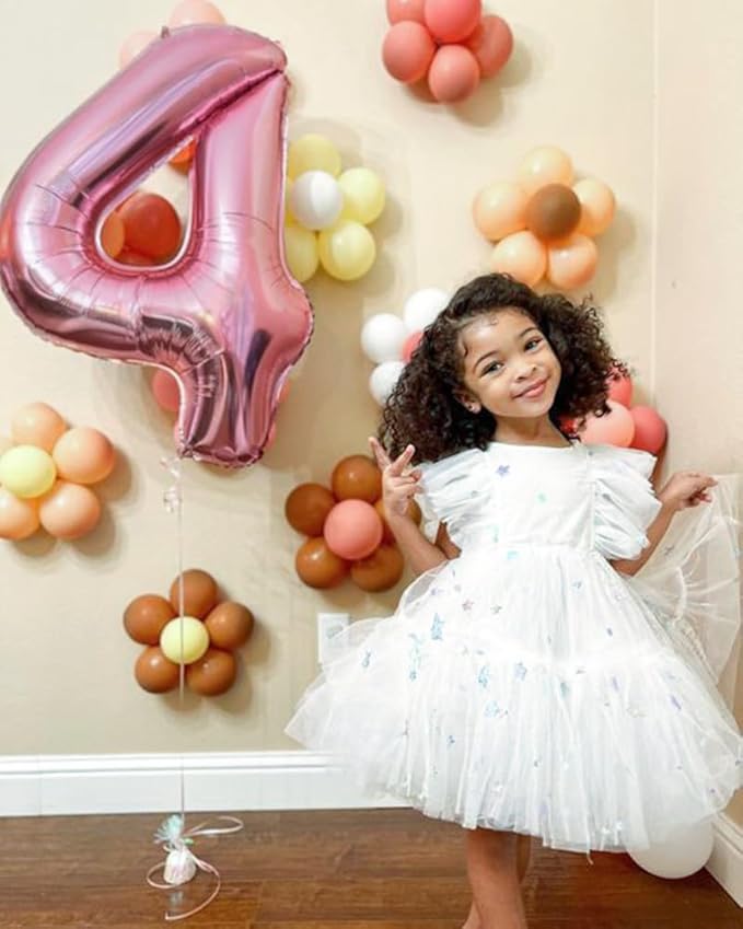 2 Numbers Balloon 40 Inch Pink Two Balloon Number Birthday Decor, 2nd 12 21st Party Celebration Decorations Graduations Wedding Baby Shower