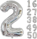 40 inch Silver Number Balloon Giant Foil Helium Balloons Silver Number 2 Balloon for 2nd Birthday Party Anniversary Decorations Supplies