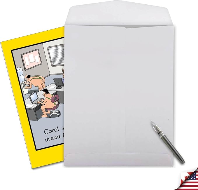 NobleWorks -1 Funny Birthday Card Inappropriate (8.5 x 11 Inch) - Humor Cartoon Bday Notecard with Envelope - Man-Kini J8286
