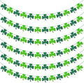 AKEROCK St Patricks Day Garland, Pre-Stung Hanging Felt Shamrock Garland for Wall, Fireplace Mantle Decor - St Patricks Day Decorations for The Home - 6 Saint Patricks Day Banners, 12 Pcs of Each