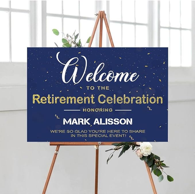Personalized Retirement Yard Sign, Personalized Lawn Decoration for Happy Retirement Celebration, Outdoor Welcome Board for Party Entrance, Event Decor for Coworker Farewell Party, 12x18 Inch #4