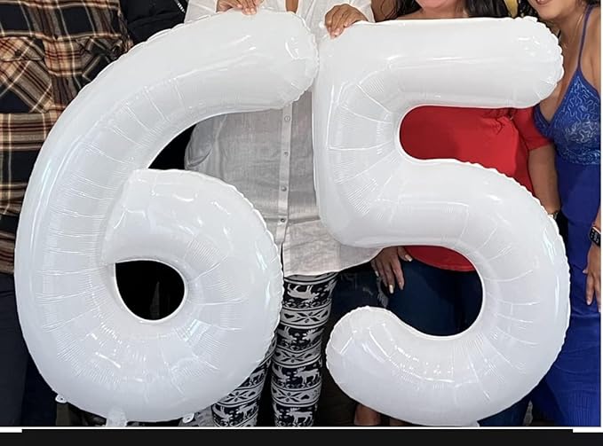Balloon Numbers 40 Inch 5 Ballon for 5th Birthday Decorations, 15 25 35 50 Big White Number Balloons for Wedding Photo Shoot Party Decor