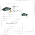Black and White Advice and Wishes Cards for the Graduate Cards 4x6 Inch Minimalism Grad Party Game Card 20 Pcs Double Sided Grad Advice and Wishes Card for Graduation Party Decoration for College Y433