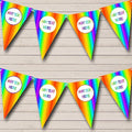 Rainbow Stripes Bright Personalized Birthday Party Bunting - Hanging Party Decoration - Birthday Party Banner Garland | Decorative Party Supplies