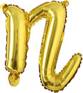 18 inch Gold DIY a-z Handwriting lowercase letters name Foil balloon Letter character birthday Wedding party decoration Balloon (18 inch Gold n)