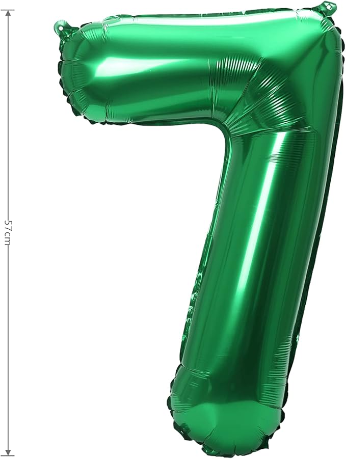 YPSelected 32 Inch Large Foil Helium Number Balloon Birthday Wedding Party 0-9 (Green, 7)