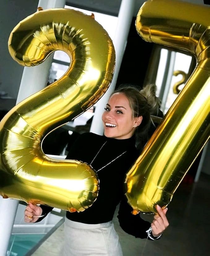 Gold Number 7 Balloon 40 Inch, 7 Balloon Number, 7th Birthday Decorations, Gold Party Supplies for Boys Girls