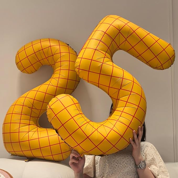 40 In Matte Yellow Number Balloons Helium Foil Mylar Balloon Birthday Party banquet Decoration Digital 2
