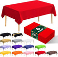 6 Pack Premium Disposable Plastic Tablecloth 54" x 108" Party Table Cloths Disposable for 6 to 8 Foot Tables Indoor or Outdoor Parties Birthdays Weddings Christmas Anniversary Buffet Table (Red)
