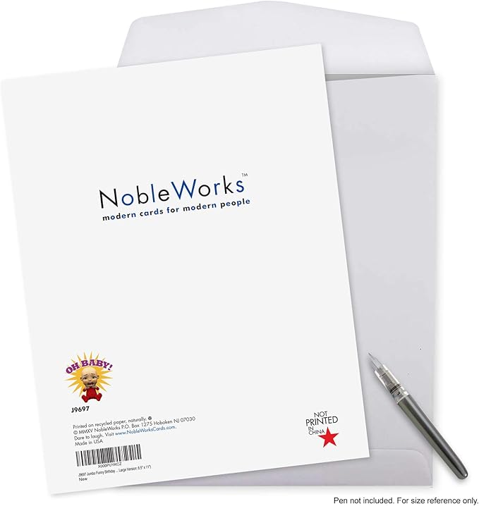 NobleWorks Jumbo Hilarious Birthday Greeting Card 8.5 x 11 Inch with Envelope (1 Pack) Oversize Jumbo Bday My Brain J9697