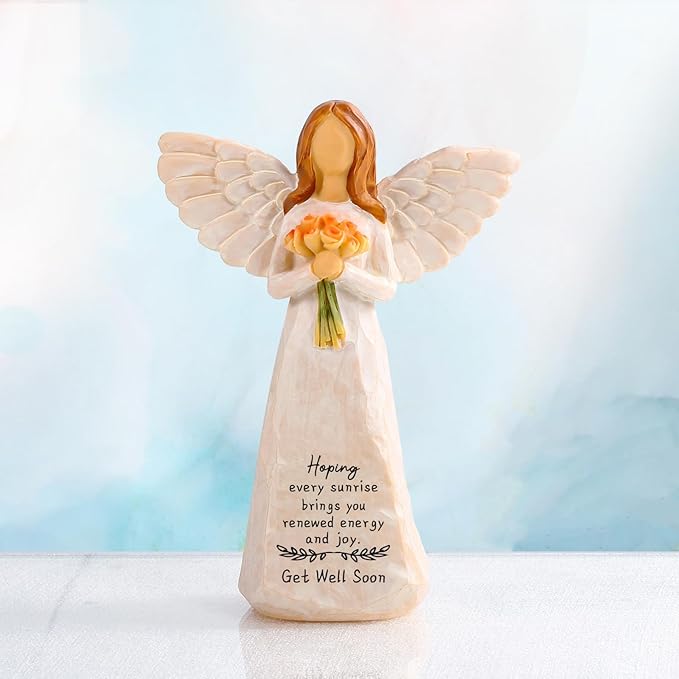 Get Well Gifts for Women,5.5'' Get Well Soon Angel Figurine,Unique Encouragement Gifts for New Mom,Grandma,Sister and Best Friend