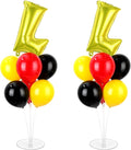 Cartoon Party Balloons Stand Kit 2 Sets With 2 Yellow Lightning Foil Balloons Centerpieces for Tables Video Games Party Red Black Yellow Balloon for Baby Shower Cartoon Game Theme Birthday Decorations