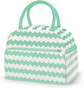 Coobiiya Lunch Bag for Women Men, Cute Lunch Tote Bags Insulated Reusable LunchBox Large Capacity Cooler Bag for Work Travel Picnic Green white