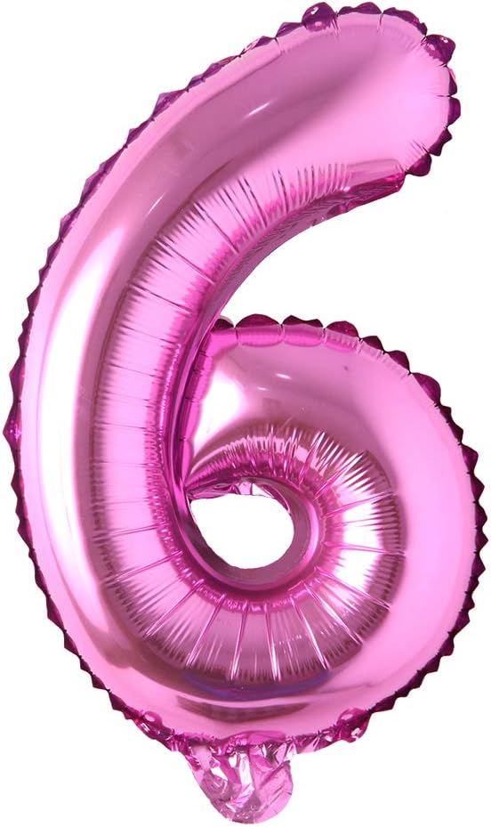 16" inch Single Rose Red Alphabet Letter number Balloons Aluminum Hanging Foil Film Balloon Wedding Birthday party decoration banner Air Mylar Balloons (16 inch Rose Red 6)