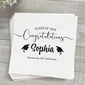 Personalized Graduation Party Disposable Napkins, Custom Grad Party Decor, Class Of 2025, Congratulations Grad, Gifts For Graduations Parties Style 1