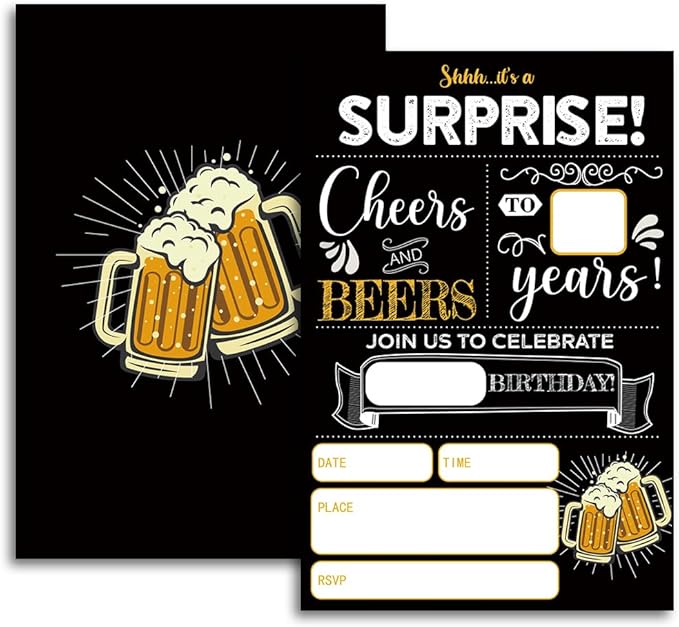 FujLoy Ch*rs And B*rs Birthday Party Invitations, Birthday Invitations, Adult Birthday Invitation.（070）