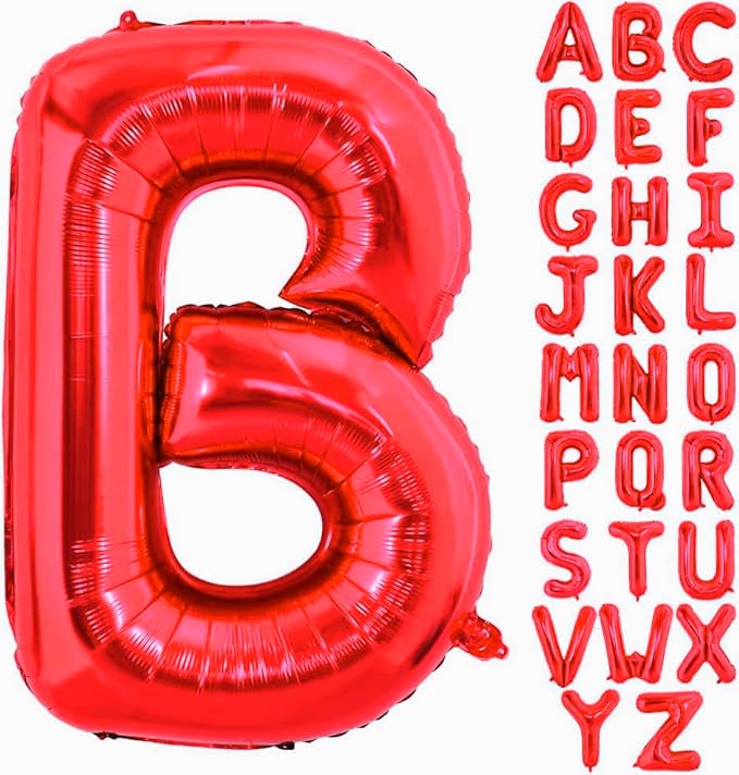 40 Inch Large Red Letter B Balloons Alphabet B Letter Balloons Foil Mylar Big Letter Balloons for Birthday Party Anniversary New Year Graduation Wedding Decorations