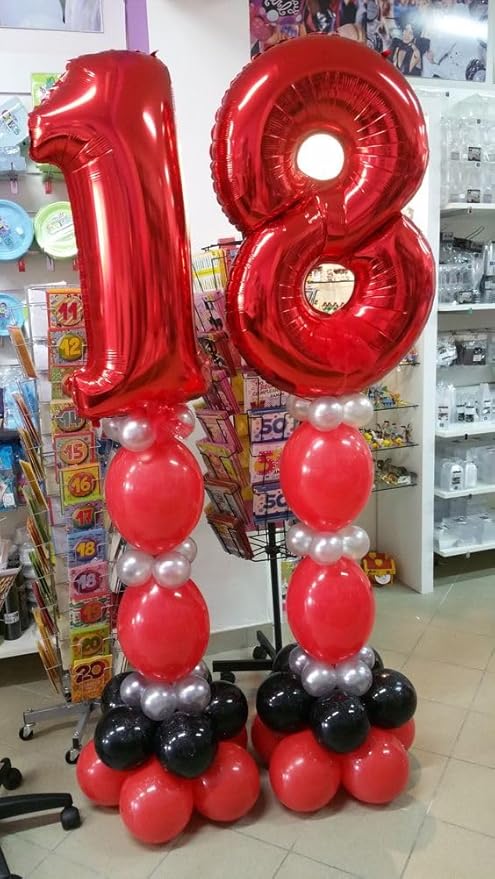 16 Balloon Number, Red Number 16th Birthday Balloons 40 Inch, Sweet 16 Years Old Red Birthday Decorations for Boys Girls, 16th Anniversary Decorations