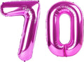 40 Inch Large 70 Balloon Numbers Rose Purple Big Foil Number Balloons Giant Helium Happy Birthday Party Decorations for Man and Women, Huge Mylar Anniversary Party Supplies