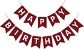 Burgundy Birthday Banner Sign Happy Birthday Bunting Banner Garland for Kids Girl Woman Tea Party Decorations Bunting Flag Party Supplies