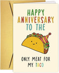 Cute Anniversary Card&Gift for Husband Boyfriend Fiance Men Him, Funny Wedding Anniversary Card from Wife Girlfriend Fiancee, Cool Taco Aday Gift for Partner Spouse